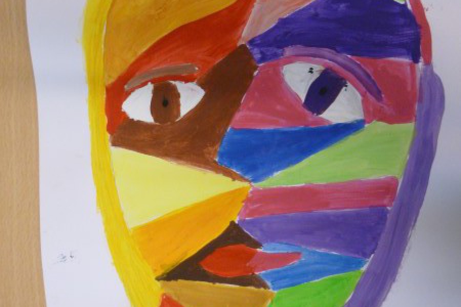 Een zelfportret schilderen naar Picasso